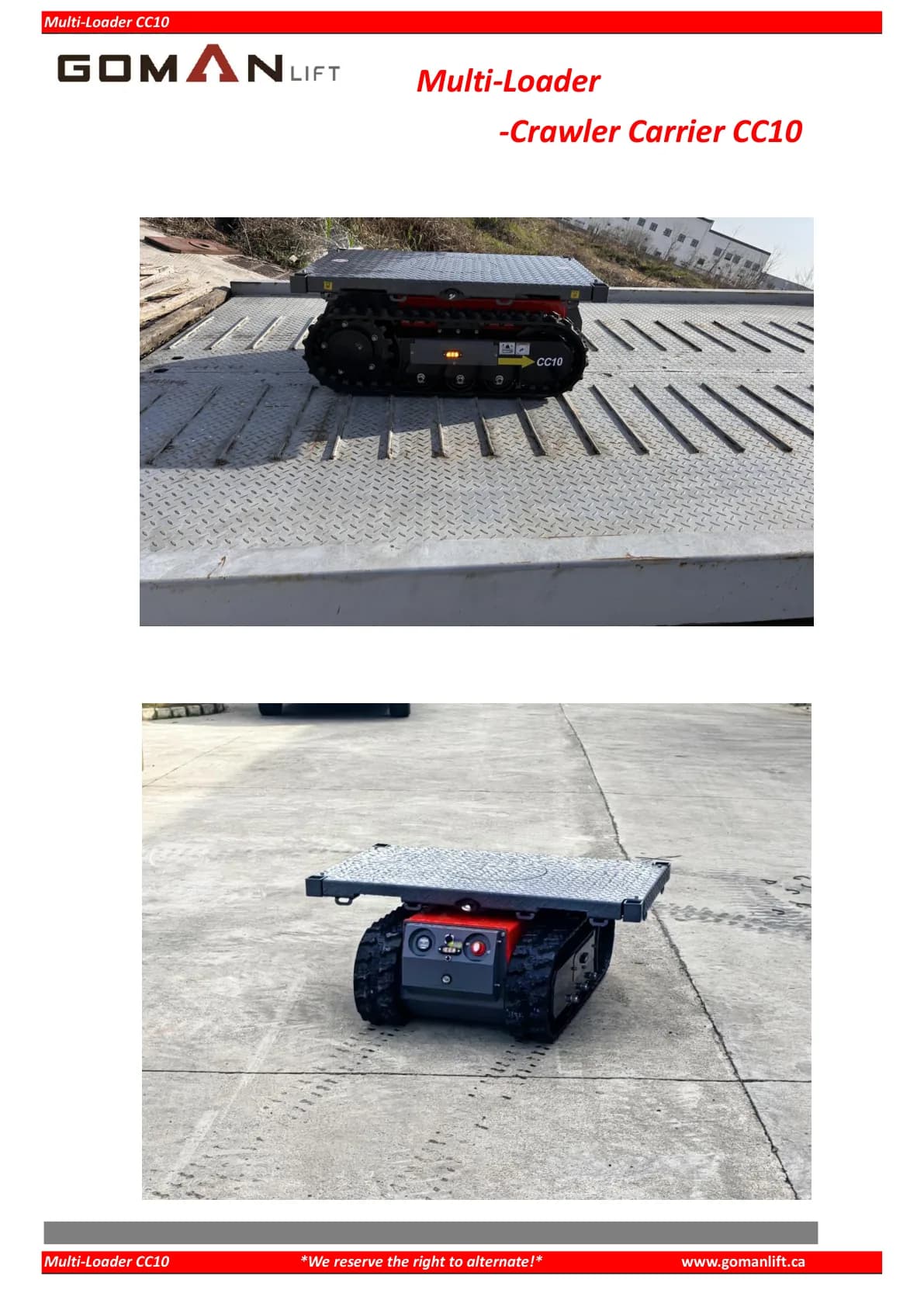 CRAWLER CARRIER CC10 — 1/2